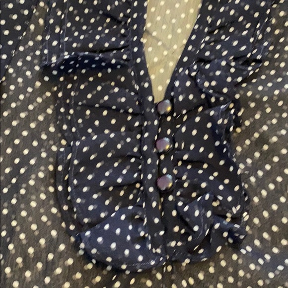 Chiffon navy polka dot blouse - Picture 3 of 4